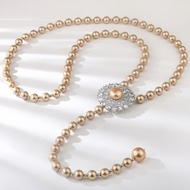 Show details for Staple Big shell pearl Long Statement Necklace