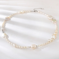 Show details for Most Popular fresh water pearl Small Short Statement Necklace