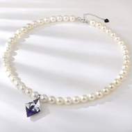 Show details for Medium Platinum Plated Pendant Necklace with Fast Shipping