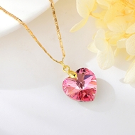 Show details for Hot Selling Pink Swarovski Element Pendant Necklace from Top Designer