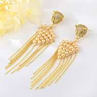Show details for New Season Yellow Gold Plated Chandelier Earrings with SGS/ISO Certification