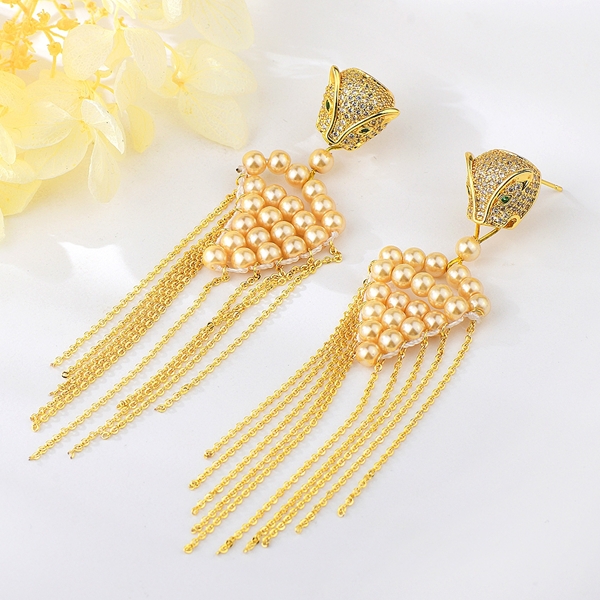 Picture of New Season Yellow Gold Plated Chandelier Earrings with SGS/ISO Certification