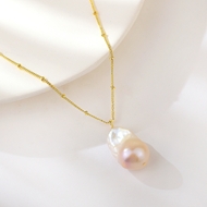 Show details for Baroque pearls natural pearl necklace