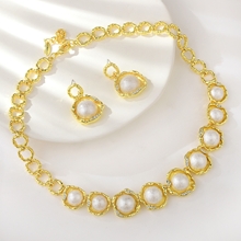 Show details for Fancy Medium White 2 Piece Jewelry Set