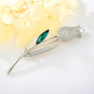 Show details for Flowers & Plants Platinum Plated Brooche at Great Low Price