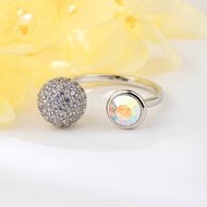 Show details for Fashion Swarovski Element Pink Adjustable Ring