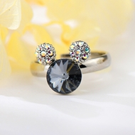 Show details for Funky Medium Black Adjustable Ring