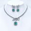 Show details for Buy Platinum Plated Green 2 Piece Jewelry Set with Fast Shipping
