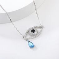 Show details for Trendy Blue 925 Sterling Silver Pendant Necklace