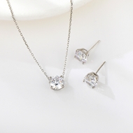 Show details for Purchase Platinum Plated 925 Sterling Silver 2 Piece Jewelry Set Exclusive Online