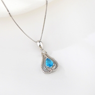 Show details for Filigree Cubic Zirconia Platinum Plated Pendant Necklace