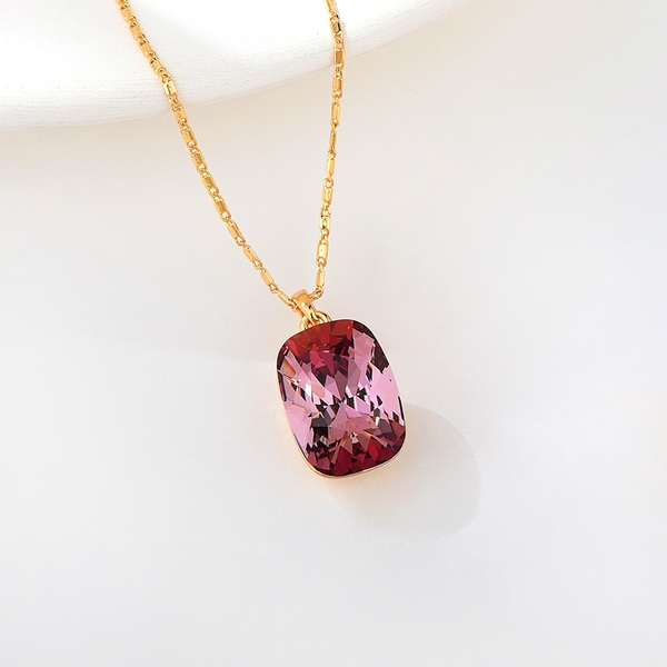 Picture of Charming Pink Swarovski Element Pendant Necklace As a Gift