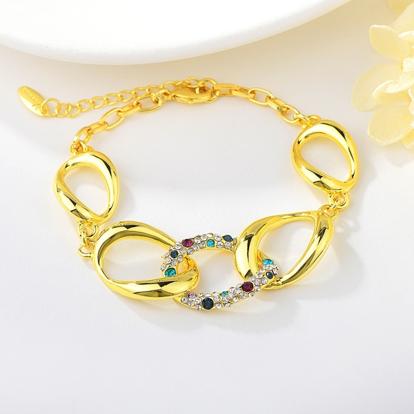 Picture of Zinc Alloy Artificial Crystal Fashion Bracelet with 3~7 Day Delivery