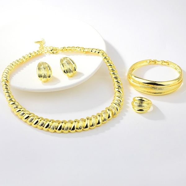 Picture of Best Big Gold Plated 4 Piece Jewelry Set