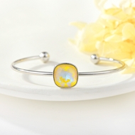 Show details for Most Popular Swarovski Element Geometric Cuff Bangle