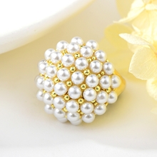 Show details for Popular Artificial Pearl Big Fashion Ring