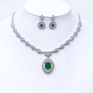 Show details for Latest Big Platinum Plated 2 Piece Jewelry Set