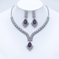 Show details for Most Popular Cubic Zirconia Platinum Plated 2 Piece Jewelry Set