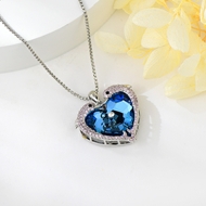 Show details for Funky Love & Heart Blue Pendant Necklace