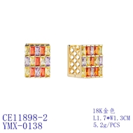 Picture of Trendy Gold Plated Copper or Brass Big Stud Earrings with No-Risk Refund