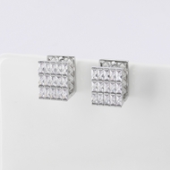 Picture of Reasonably Priced Platinum Plated Copper or Brass Big Stud Earrings from Reliable Manufacturer