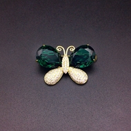 Show details for Copper or Brass Cubic Zirconia Brooche Factory Direct Supply