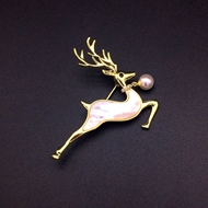 Show details for Unusual Medium Gold Plated Brooche