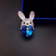 Show details for Love & Heart Medium Brooche with No-Risk Return