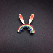 Show details for Trendy Colorful Cubic Zirconia Brooche for Ladies