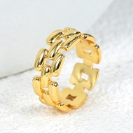 Picture of Designer Gold Plated Copper or Brass Fashion Ring with Easy Return