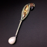 Show details for Fast Selling Yellow Swarovski Element Brooche in Bulk