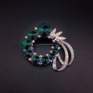 Show details for Staple Swarovski Element Copper or Brass Brooche