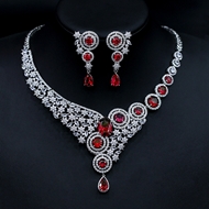 Show details for Low Price Platinum Plated Luxury 2 Piece Jewelry Set from Trust-worthy Supplier
