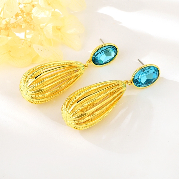 Picture of Featured Blue Big Dangle Earrings with Full Guarantee