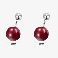 Picture of Attractive Red 999 Sterling Silver Stud Earrings at Super Low Price