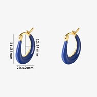 Picture of Featured Blue Gold Plated Huggie Earrings in Exclusive Design