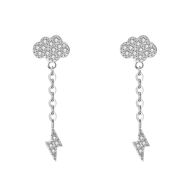 Picture of Brand New White Cubic Zirconia Dangle Earrings with SGS/ISO Certification
