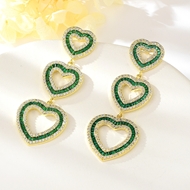 Show details for Featured Green Cubic Zirconia Dangle Earrings with Full Guarantee