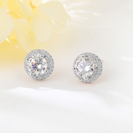 Picture of Delicate White Stud Earrings with No-Risk Return