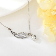 Show details for Delicate Swarovski Element Big Pendant Necklace