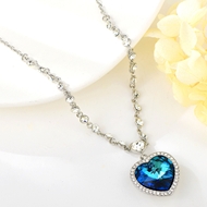Show details for Love & Heart Platinum Plated Pendant Necklace with 3~7 Day Delivery
