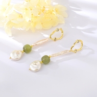 Show details for Copper or Brass Medium Dangle Earrings in Flattering Style