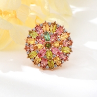 Picture of Good Cubic Zirconia Flower Adjustable Ring