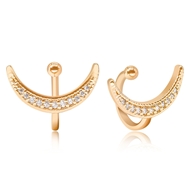 Picture of Good Cubic Zirconia Gold Plated Clip On Earrings