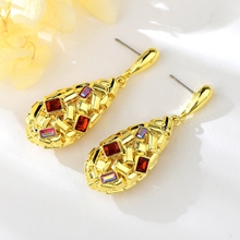 Show details for Good Artificial Crystal Red Dangle Earrings