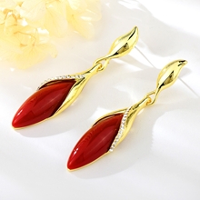 Show details for Fancy Big Gold Plated Dangle Earrings