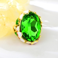 Picture of Impressive Green Big Fashion Ring with Low MOQ