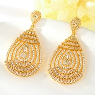 Show details for Reasonably Priced Gold Plated White Dangle Earrings from Reliable Manufacturer
