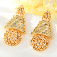 Show details for Good Quality Cubic Zirconia Gold Plated Dangle Earrings