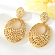 Show details for Trendy Gold Plated Copper or Brass Dangle Earrings with No-Risk Refund